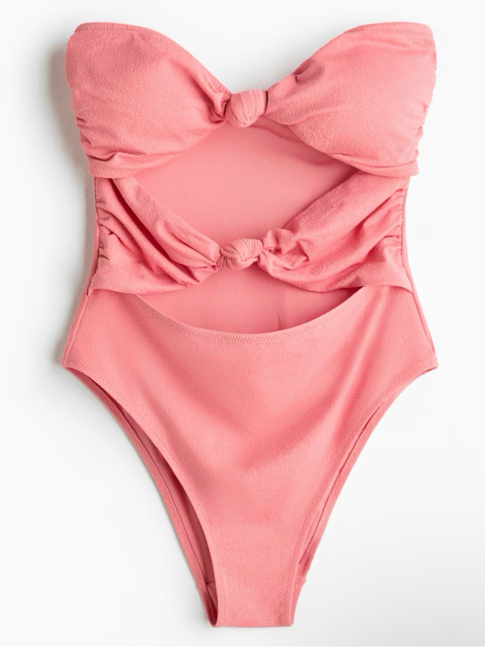 H&M Pink Knot Cutout One-Piece Swimsuit